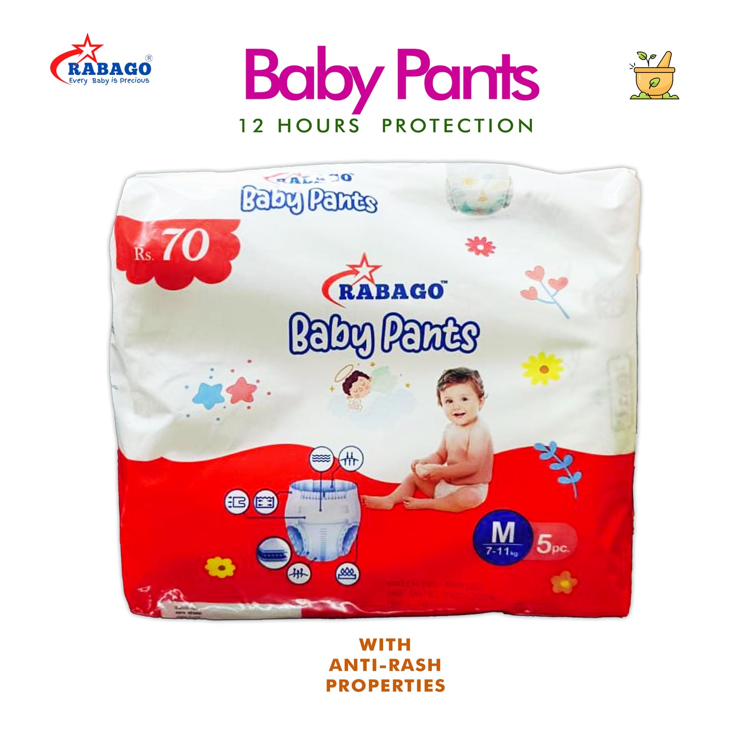 RABAGO BAY PANTS M SIZE  5PC